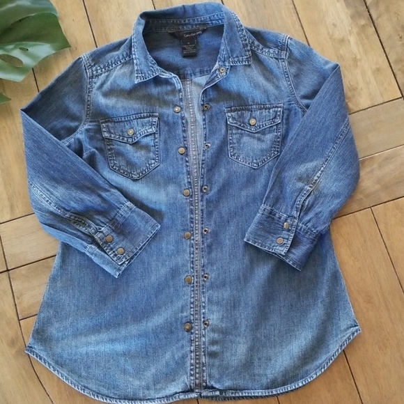 Calvin Klein Jeans Denim Button-Up Shirt - Picture 2 of 5